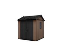 Keter Casetta da Giardino Newton 757/775, Effetto Legno Naturale, Porte e Finestre Orientabili, Marrone, 4 m², 223,8x230x246H cm