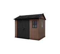 Keter Casetta da Giardino Newton 759/975, Effetto Legno Naturale, Porte e Finestre Orientabili, Marrone, 5,2 m², 230x287x246H cm
