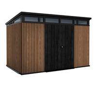 Keter Casetta da Giardino Pent 11x7 Venetian, Effetto Legno Naturale a Doghe, 7,4 m², 340x218x226H cm