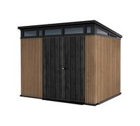 Keter Casetta da Giardino Pent 9x7 Venetian, Effetto Legno Naturale a Doghe, 6 m², 227x218x226H cm