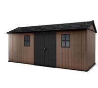 Keter Casetta da Giardino Newton 7517/1775, Effetto Legno Naturale, Porte e Finestre Orientabili, Marrone, 10,3 m², 230x539x246H cm