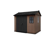 Keter Casetta da Giardino Newton 759/975, Effetto Legno Naturale, Porte e Finestre Orientabili, Marrone, 5,2 m², 230x287x246H cm