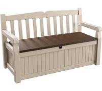 Keter Cassapanca Contenitore Eden con Capacità di 265 Litri in Resina, Resistente agli agenti atmosferici, Colore Beige/Marrone, 140 x 60 x 84 cm
