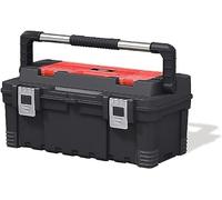 Keter - Cassetta degli attrezzi, valigetta portatile, 22 pollici. Colore nero/rosso.