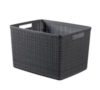KETER Juliet Cestino Jute 100% plastica Riciclata Rettangolare 20 L, Legno, Grigio, XL