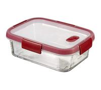 Keter Cook Contenitore di Vetro, Trasparente/Rosso, 15 x 20 x 7 cm, Set 4 Pezzi