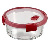Keter Cook contenitore di vetro, Trasparente/Rosso, 20 x 20 x 8 cm, Set 4 Pezzi