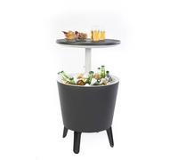 Tavolino portaghiaccio grigio da giardino resina tavolini frigo piano rialzabile