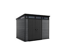 Keter Cortina 17210836 - Casetta per attrezzi in plastica, 9 x 7, effetto legno