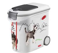 Keter Curver Contenitore Porta Crocchette per Cani, Chiusura Ermetica, Dotato di Ruote, 12 Kg/35 L, 28x49x43H cm