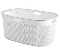 Keter Curver Filo Cesta Portabiancheria da Bagno, Bianco, Capacità di 45 Litri, 100% riciclato, 45x35x61H