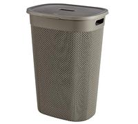 Keter Curver Filo Cesta Portabiancheria da Bagno, Cappuccino, Capacità di 55 Litri, 70% riciclato, 45x35x61H