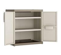 Armadio basso excellence xl in resina robusto bianco tortora 89x54x93 keter - -49505