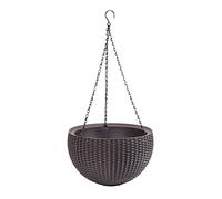 Keter Vaso rotondo da appendere Sfera stile rattan plastica con catena Antracite