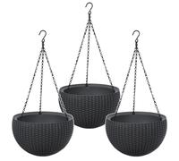 Keter Hanging Sphere Planter antracite - set di 3 vasi sospesi