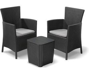 KETER Iowa Balcony Set 2 Sedie e Tavolo da Giardino - Sedia color Grigio Grafite