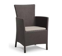 Sedia Poltrona da Giardino KETER IOWA con Cuscino Marrone Resistente ai raggi UV