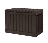 Keter Kentwood, contenitore da giardino in resina da 190 l, marrone | pannelli effetto legno resistente alle intemperie | per riporre cuscini, attrezzi da giardino e accessori per esterni, coperchio