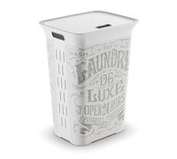 Keter Kis Chic Portabiancheria - Portabiancheria Decorato Da 60 Lt - 44X35X61H Laundry Bag, Resistente ai graffi