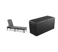 Keter Lettino Prendi Sole Da Esterno Con Cuscino Incluso Grafite Jaipur Con