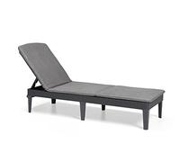 Keter Lettino Prendi Sole Da Esterno Con Cuscino Incluso, Grafite, Jaipur Con Cuscino, 187.5 x 58 x 29 cm