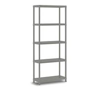 Keter Mensola Planet-Plastica Riciclata, Shelves, 750x320x1760 mm, Polipropilene, Grigio/Nero, Large