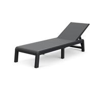 Keter Palma Lettino Prendisole Pieghevole da Esterno, Ideale per Giardino e Terrazzo, 187,5x58x29H cm, Colore Grafite