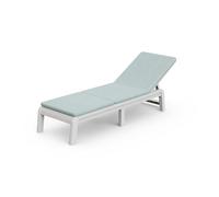 Keter Palma Lettino Prendisole Pieghevole da Esterno, Ideale per Giardino e Terrazzo, Dotato di Cuscino, 187,5x58x29H cm, Colore Bianco