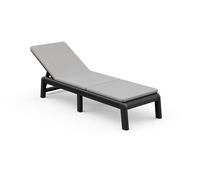 Keter Palma Lettino Prendisole Pieghevole da Esterno, Ideale per Giardino e Terrazzo, Dotato di Cuscino, 187,5x58x29H cm, Colore Grafite