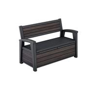 Keter Panchina da Giardino Deco, Finitura Effetto Legno Rosewood, Vano Contenitore, 227L, 151,7x72,5x70H cm