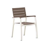 Keter Harmony Armchair sedia da esterno Pranzo Seduta rigida Schienale rigido Cappuccino, Bianco