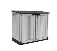 Keter Porta Attrezzi da Esterno Store-It-Out Nova, Ideale per il Giardino, Grigio/Nero, 132x71,5x113,5H cm, 880 L