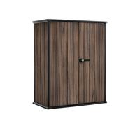 Keter Porta Attrezzi da Giardino Vertical, Ideale per Giardini e Terrazze, Finitura Effetto Palissandro, 140x73,6x170,4H cm