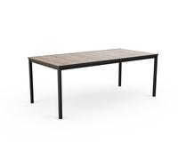 Keter Porto Tavolo da Pranzo Esterno per Giardino e Terrazza, 200x95x75H cm, Adatto per 8 Persone, Piano in Finitura Effetto Legno, Struttura in Metallo Grafite