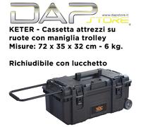 KETER - ROC PRO GEAR GRAFITE - Cassetta porta utensili su ruote con maniglia