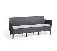 Keter Salemo Divano 3 Posti Con Cuscini Grafite