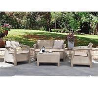 CORFU LOUNGE SET Con Cuscini Poltrone 75x70x79h Divano 128x70x79h Tavolino Apert