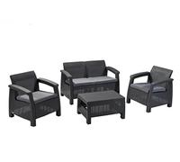 Set rattan corfu lounge keter pp graphite cf=pz 4 + cuscini Keter