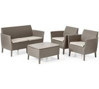 KETER Salotto Giardino Rattan Salemo Lounge Sedie Divano e Tavolino Cappuccino