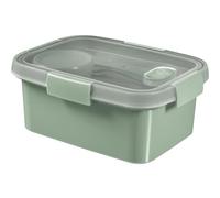 KETER - Scatola alimentare rettangolare 1,2 l con posate, Smart Eco Line - 100% riciclata e riciclabile, 100% ermetica, ergonomica e resistente, conserva la freschezza dei vostri alimenti - verde