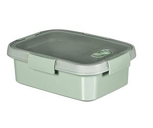 KETER - Scatola alimentare rettangolare 1 L con posate, Smart Eco Line - 100% riciclata e riciclabile, 100% ermetica, ergonomica e resistente, conserva la freschezza dei vostri alimenti - verde