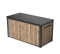 Keter Scatola da giardino Sierra 643L | 144 x 67 x 73 cm | plastica effetto legno (pino) | coperchio con molle a gas | chiudibile a chiave