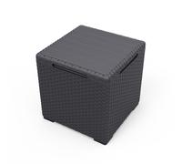 Keter Scatola Di Stoccaggio 3In1 Nera Tavolino Pouf Cassa Da Giardino 37x37x37Cm