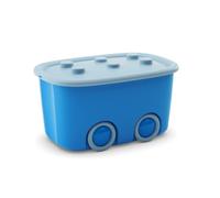 Keter Scatola Giochi per Bambini con Ruote Funny Box L - 58X38,5X32H Azzurro