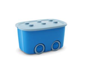 Keter Scatola Giochi per Bambini con Ruote Funny Box L - 58X38,5X32H Azzurro