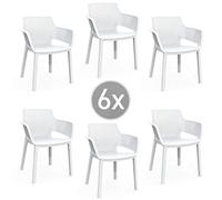 Keter Sedia da Esterno Elisa Set da 6 Pezzi Colore Bianco