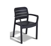 ALLIBERT Sedia da Giardino Plastica con Braccioli 58x53x83h cm colore Grafite - 221209 Tisara
