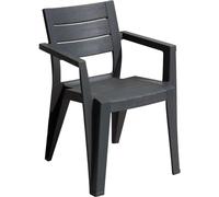 KETER Sedia da Giardino Polipropilene impilabile effetto Doghe 61,5x58x79h cm colore Grafite - K246188