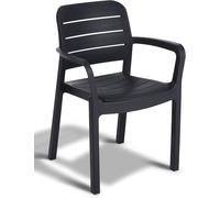KETER SEDIA TISARA DA GIARDINO ESTERNA PLASTICA CON BRACCIOLI GRAFITE 58x53x83cm