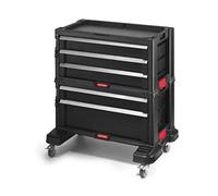 KETER Servante 5 Cassetti con Rotelle, Nero/Argento, 56,2 x 28,9 x 50,2 cm